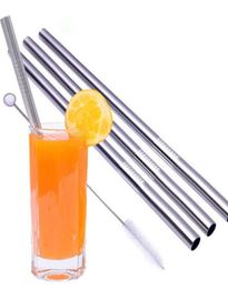 200X EcoFriendly Straight Metal Drinking Straw Stainless Steel Reusable Straws For Beer Fruit Juice Drink 39856756395