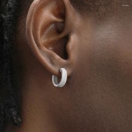 Hoop Earrings DZMS925 Sterling Silver Full Diamond For Men And Women Hip Hop Large Instagram Trendy Hiphop