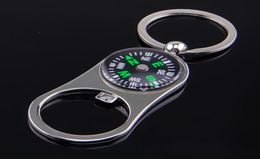 Outdoor Compass Bottle Opener with Metal Key Ring Chain Keyring Keychain Metal Wine Beer Bottle Openers Bar Tool as Gifts8417007