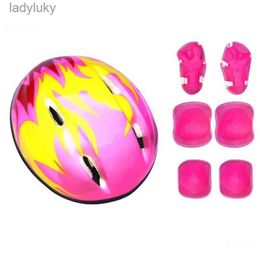 Cycling Helmets 3-10 Years Old Childs Sports Bike Helmet Riding Balance Scooter Cap Protective Gear Set 7piece Equipment Protect The Knee ElbowL240109