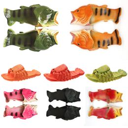 2024 Salted Fish Slippers Funny Fish Mouth Fish Shape Trend Same Style for Men and Women Lobster Funny Summer New Internet Celebrity Creative Funny