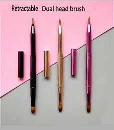 1Pc Doubleheaded Makeup dual head Lip Brush for Eyeshadow eyebrow brush Retractable two head brushes Cosmetic Lipstick Lip Brush8660589