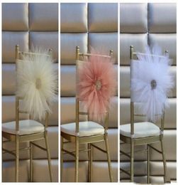 New Coming Crystal Tulle Hand Made Wedding Supplies Cute Beautiful Wedding Decoratiopn Chair Sash Covers2091890