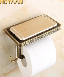 Antique Brass Toilet Paper Holder Bathroom Mobile Holder Toilet Tssue Paper Roll Holder Bathroom Storage Rrack Accessory YT1492 T3368975