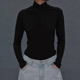 Women's Sweaters Sweater 2024 Spring Elastic Knitted Cross Collar Pullover High Quality Pure Cotton Long Sleeved Top Y2k Undershirt