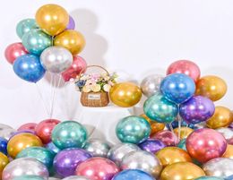 10inch 50pcslot New Glossy Metal Pearl Latex Balloons Thick Chrome Metallic Colours Inflatable Air Balls Birthday Party Decor 20Lo2993699