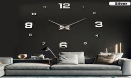 Simple Design Mirror Number Sticker Wall Clock Wall Art DIY Wall Clocks Arcylic 3D Quartz Clock Watch DIY Home Decor9199715