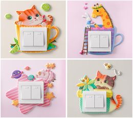 Switch sticker soft glue luminous unicorn 3d stereo Wall Stickers socket protective cover simple decorative8993968