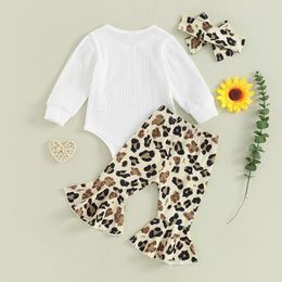 Clothing Sets Baby Girls 4Pcs Fall Letter Print Outfits Set Long Sleeve Romper Floral Pants Headband Hat Infant Clothes