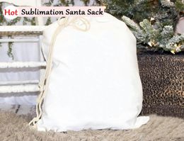 Sublimation Santa Bag Large Santa Gift Bags Blank Children Personalised Christmas Drawstring Santa Sack Home Festival Supplies EEA7471719