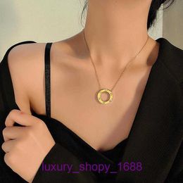 Car tires's Pendant Necklac Best sell Birthday Christmas Gift Circle studded diamond necklace light luxury and atmospheric pendant simple With Original Box