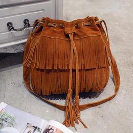 Evening Bags 2024 Faux Suede Fringe Women Messenger Tote Luxury Fashion Ladies Handbag Tassel Shoulder Vintage Crossbody Female Handbags