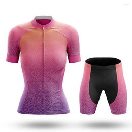 Racing Sets Gradient Summer Cycling Jersey Short Set Wear Gel Breathable Pad MTB Clothes Kits Bike Clothing Road Suit