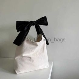 Shoulder Bags Korean Sweet Y2k Fashion Underarm Bag Casual Canvas Simple Clutches Trendy Chic All Match Bow Design Purse and Handbagscatlin_fashion_bags