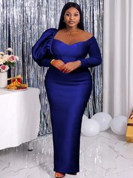 Plus Size 4XL Bodycon Dresses Long Sleeve Off Shoulder High Waist Evening Party Robes for Women Autumn Cocktail Event Gowns 240109