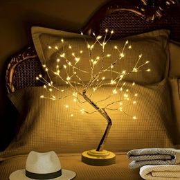 20" Tabletop Bonsai Tree Light With 108 LED Copper Wire String Lights, DIY Artificial Tree Lamp, Battery/USB Operated,(Warm White)