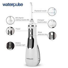 Waterpulse V500 Portable Oral Irrigator Dental Water Flosser Cordless Dental Irrigator Jet 4 Mode Waterproof For Teeth Cleaner 240108