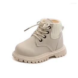 Boots Autumn Winter Boys' Round Head Anti Slip Low Barrel Warm Single Boot Girls' Fashion Soft Sole Comfortable Cotton Bootses