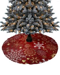 Christmas Decorations 122cm Short Plush Tree Skirt Snowflake Texture Xmas Trees Carpet Mat Ornaments Home Party