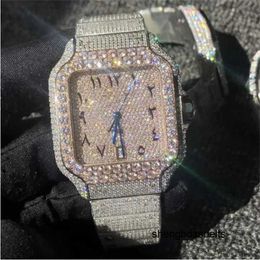 Designer Mixed Luxury Gold Watch Rose Silver Cubic Zirconia Diamonds Watch Roman Numerals Luxury Missfox Square Mechanical Men Full Iced Out Watches Cubic3WFO