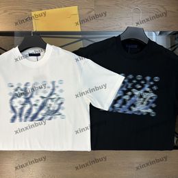 xinxinbuy 2024 Men designer Tee t shirt seaweed letter printing 1854 women black white red blue XS-3XL