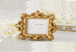 Resin Baroque Gold place card holder wedding birthday party po frame table decoration 50pcs lot wholes5736160