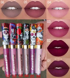 CmaaDu Skull Pattern Long Lasting Lip Gloss Matte Waterproof Lipgloss Fashion Longwear Lips Makeup Products1827235