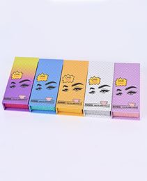 Empty Mink Lash Eyelashes Packaging Box White Blue Yellow Purple 5 Colours for Choose Eyelash Whole9519142