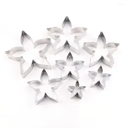 Baking Moulds 7Pcs Rose Flower Calyx Cutting Die Stainless Steel Cake Cutters Pastry Mould Fondant Mold Cookie