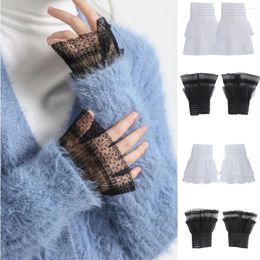 Knee Pads Female Scar Cover Gloves Cutout Arm Elbow Sleeve Cuff Fake Lace Sun Protection Three Dimensional Thin Wrist Warmers