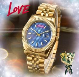 relogio masculino womens mens Watches luxury quartz movement fashion Black Dial Calendar gold Bracelet Folding Clasp Master Male gifts couples
