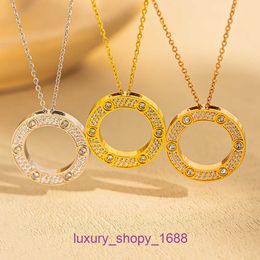 Car tires's necklace heart necklaces jewelry pendants Big cake female full sky star design light luxury round pendant stainless an With Original Box