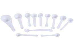 Whole 1g 25g 3g 4g 5g 10g Plastic Scoops Spoons For FoodMilkWashing PowderMedcine White Measuring Spoon3935977