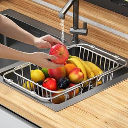 Kitchen Storage Expandable Dish Drainer Drying Rack Stainless Steel