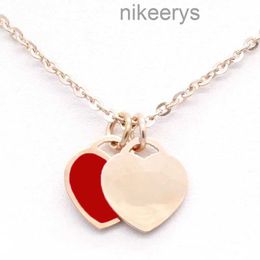 3q9a Pendant Necklaces Luxury Designer Classic Popular Women's Jewellery Double Heart Necklace Titanium Steel Allergy Free No Fade XJP1