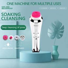 Brushes 4 In1 Electric Facial Cleansing Brushes Automatic Rotating Heat Up Remove Makeup Face Massage Face Clean Skin Care Tools 4 Gear