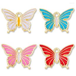 Charms 10Pcs Fashion Enamel Butterfly Pendant For Jewellery Found DIY Women's Necklace Backpack Key Chain Handmade Supplies