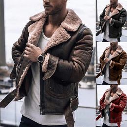 Winter Jacket Men PU Leather Jackets Biker Motorcycle Zipper Long Sleeve Coat Top Streetwear Leather Jacket Men Coat Dropshippin 240108