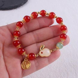 Bangle Jade Red Agate Bracelet Crystal Aventurine Ins Niche Design Light Luxury Temperament Girlfriend Gift