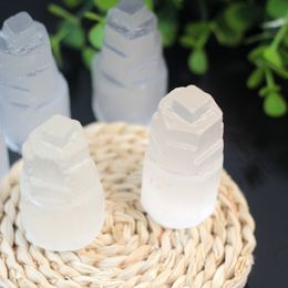 Natural Quartz Mineral Gypsum Crystal Tower Plaster Meditation Healing Stone Healing Plaster Crystal