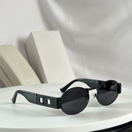 Oval Sunglasses 2264 Black Metal Grey Lens Sun Shades Women Men Glasses Eye Wear Gafas de sol UV400 Eyewear with Box
