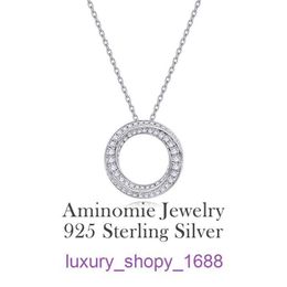 Car tires's Love necklace designer for women S925 sterling silver simple round full diamond pendant light luxury high end feeling temper With Original Box