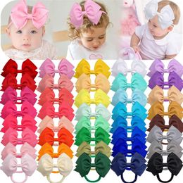 Hair Accessories 8PCS 5 Inch Baby Bows Headband Nylon Head Band For Children Kids Girls Soft Born Infant Toddler Gifts