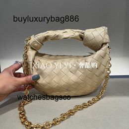 Genuine Leather Handbag Botteg Venets Family Off Women's Bag Chain Mini Jodie Woven Dumpling Bun 22