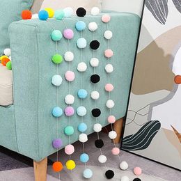 Party Decoration 2.5M Home Children Room Hanging Decor Fluffy Ball Banners Colourful Pompom Pendant Felt String