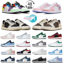 1 Casua Low Buty 1S Lows Sneakers Reverse Mocha Olive Black Phantom wyhodowany pandę pandę wf Wolf Grey True Blue Men Buty sportowe