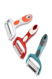 3 Colours Vegetable Peeler Stainless Steel Fruits Tools Good Grip Y Shape Fruit Peeler for Potato Carrot Apple Citrus Multifunct2660126