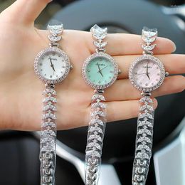 Wristwatches Korean Style Luxury Diamond Inlaid Bracelet Fashionable Crystal Women's Watch Elegant Quartz Waterproof Jewellery Watches