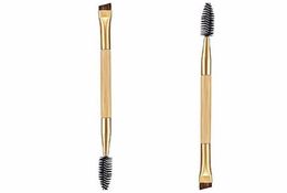 Beauty Girl Makeup Bamboo Handle Double Eyebrow Brush Eyebrow Comb Eye Definer Brush Professional Small Angle makeup burshes9964930