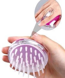 Round the silicone head massager to wash brush massage scalp itching bath germinal plastic head meridian comb DH84753617959